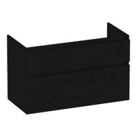 Brauer Delight - Onderkast - 100 cm - met 2 Softclose Lades Greeploos en 1 Sifon Uitsparing - Timber Black