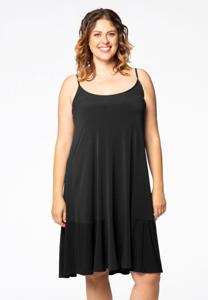 Yoek Jurk met spaghetti bandjes | Zwart | Maat 46/48
