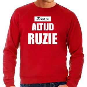 Rode foute kersttrui / sweater Kerst is: altijd ruzie outfit heren