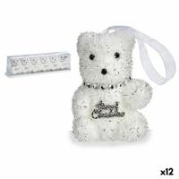 Kerst Decoratie Set Beer Zilverkleurig Wit 5,5 x 7 x 5,5 cm (12 Stuks)