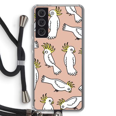 Papegaai: Samsung Galaxy S21 FE Transparant Hoesje met koord