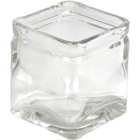 Creativ Company Vierkant glas, h: 8 cm, afm 7,5x7,5 cm, 12 stuk/ 1 doos Creativ Company Vierkant glas, h: 8 cm, afm 7,5x7,5 cm, 12 stuk/ 1 doos