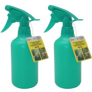 2x stuks plantenspuiten/plantensproeiers 400 ml groen