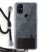 Geometrische lijnen zwart: OnePlus Nord N10 5G Transparant Hoesje met koord