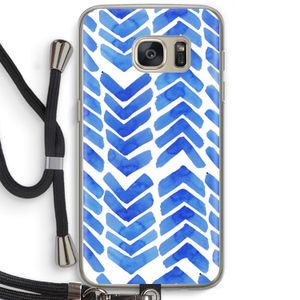 Blauwe pijlen: Samsung Galaxy S7 Transparant Hoesje met koord