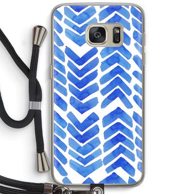 Blauwe pijlen: Samsung Galaxy S7 Transparant Hoesje met koord