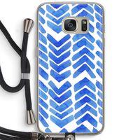 Blauwe pijlen: Samsung Galaxy S7 Transparant Hoesje met koord