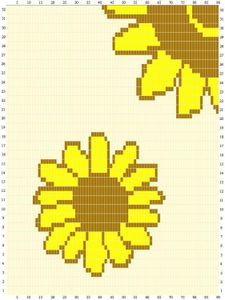 Sunarts doe het zelf pakket model Zonnebloemen kop 90 x 210 cm artikelnummer D222