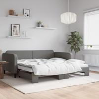 Slaapbank met onderschuifbed 100x200 cm stof donkergrijs