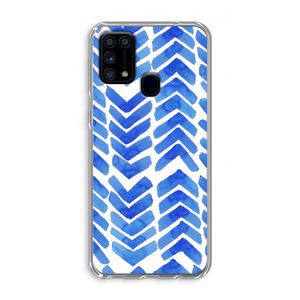 Blauwe pijlen: Samsung Galaxy M31 Transparant Hoesje