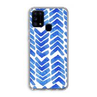 Blauwe pijlen: Samsung Galaxy M31 Transparant Hoesje