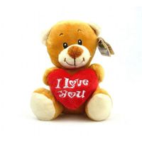 Pluche I love you bruine beer knuffel 14 cm speelgoed - thumbnail