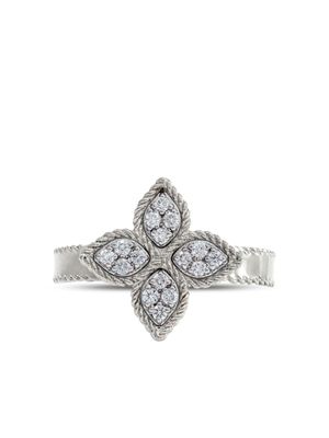 Roberto Coin bague Princess Flower en or blanc 18ct ornée de diamants - Argent