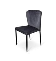 Stapelstoel Brooklyn metalen frame zitting velours Antraciet