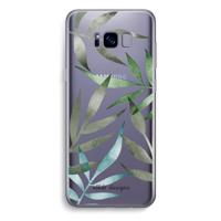 Tropical watercolor leaves: Samsung Galaxy S8 Plus Transparant Hoesje - thumbnail