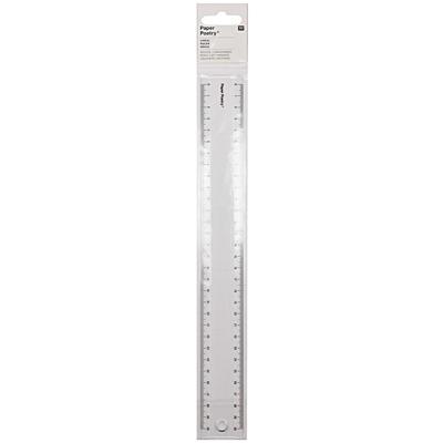 Liniaal - transparant - kunststof - 30 cm - links/rechtshandig - meetlat - Kantoor/School