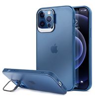 iPhone 12 Pro Max Hybrid Case met Verborgen Standaard - Blauw / Transparant - thumbnail