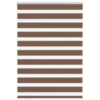 VidaXL Zebra rolgordijn 110x100 cm stofbreedte 105,9cm polyester bruin