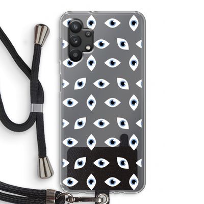 Eyes pattern: Samsung Galaxy A32 5G Transparant Hoesje met koord
