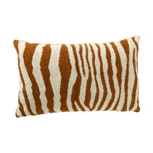 Kussen zebraprint - terra/wit - 30x50 cm