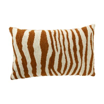 Kussen zebraprint - terra/wit - 30x50 cm
