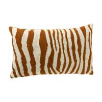 Kussen zebraprint - terra/wit - 30x50 cm