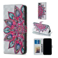 Helft bloem patroon horizontale Flip lederen hoes for iPhone XR, met houder & Card Slots & Foto Frame & portefeuille