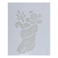 Kerst raamsjabloon kerst sok - wit - 35 cm - raamdecoratie - kerstversiering