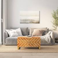 Salontafel 80x50x40 cm massief mangohout bruin en zwart - thumbnail