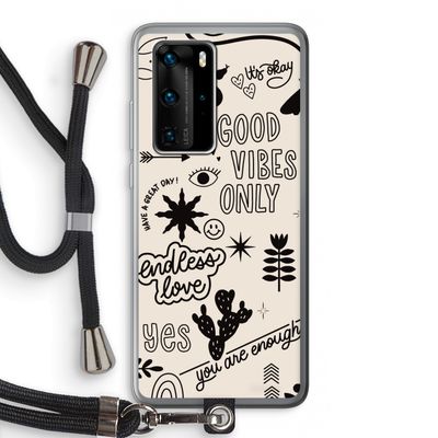 Good vibes: Huawei P40 Pro Transparant Hoesje met koord