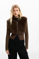 Gebreide trui met wol - BROWN - S