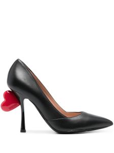 Moschino escarpins à applique cœur 105 mm - Noir