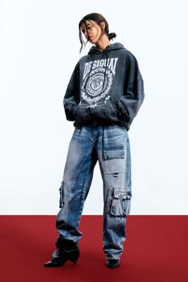 Sweatshirt met borduursels egonlab - BLACK - L/XL