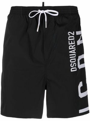 DSQUARED2 short de bain à logo imprimé - Noir DSQUARED2 short de bain à logo imprimé - Noir