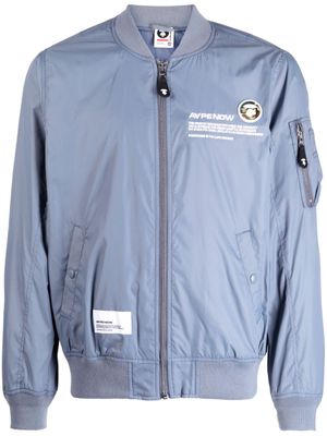 AAPE BY *A BATHING APE® veste bomber zippée à logo imprimé - Bleu