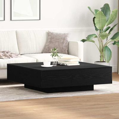 Salontafel Zwart eiken 100 x 100 x 31 cm Bewerkt hout