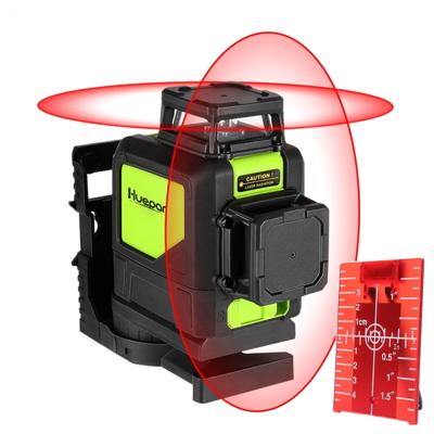 902CR 2 × 360 graden Laser niveau behandelen muren en vloeren 8 lijn rood Beam IP54 Water / stof proof(Red)