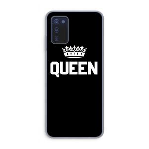 Queen zwart: Samsung Galaxy A03s Transparant Hoesje
