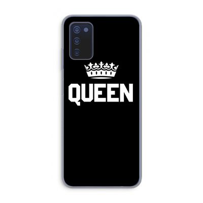 Queen zwart: Samsung Galaxy A03s Transparant Hoesje