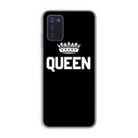 Queen zwart: Samsung Galaxy A03s Transparant Hoesje