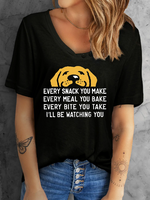 Buttoned Funny Dog Casual T-Shirt - thumbnail