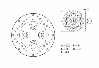 BREMBO Serie Oro remschijf, remschijven voor de moto, vast 68B407G3 BREMBO Serie Oro remschijf, remschijven voor de moto, vast 68B407G3
