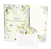 Briefpapier met enveloppen: Vogels in blauweregen, Janneke Brinkman-Salentijn Briefpapier met enveloppen: Vogels in blauweregen, Janneke Brinkman-Salentijn