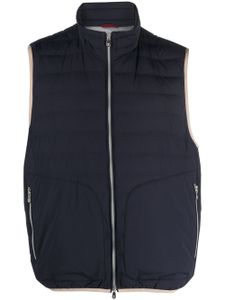 Brunello Cucinelli gilet matelassé à fermeture zippée - Bleu