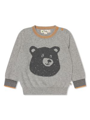 the bonnie mob pull Teddy Bear en maille intarsia - Gris