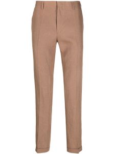 Paul Smith pantalon en lin à plis marqués - Marron