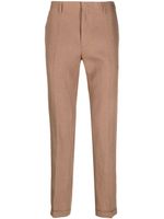 Paul Smith pantalon en lin à plis marqués - Marron