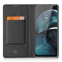 Motorola Moto G14 Stand Case Zwart Roze Vormen