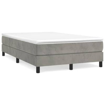 Boxspring met matras fluweel lichtgrijs 120x190 cm