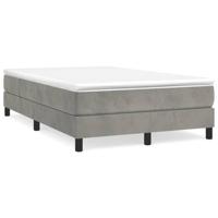 Boxspring met matras fluweel lichtgrijs 120x190 cm